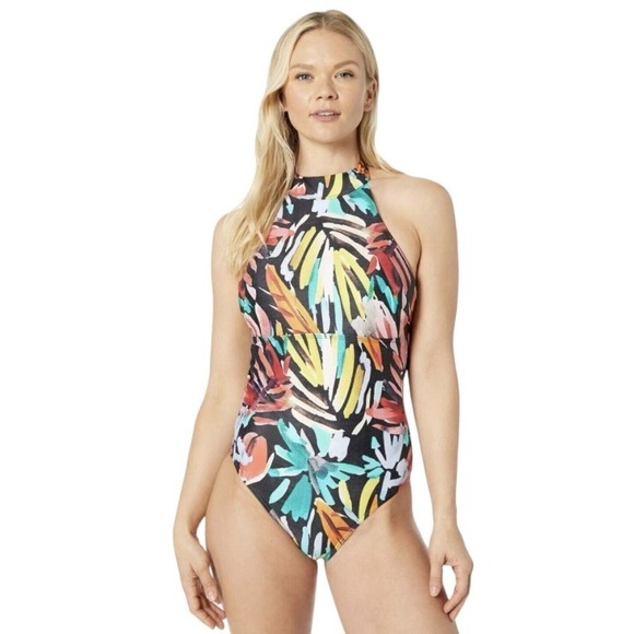 prAna Other - prAna Leolani Floral High Neck Halter One Piece Swimsuit Womens XL NWT $100